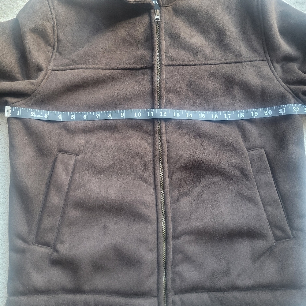 Like New Faux Suede George Jacket Chocolate Brown Men's Size M - Picture 7 of 7